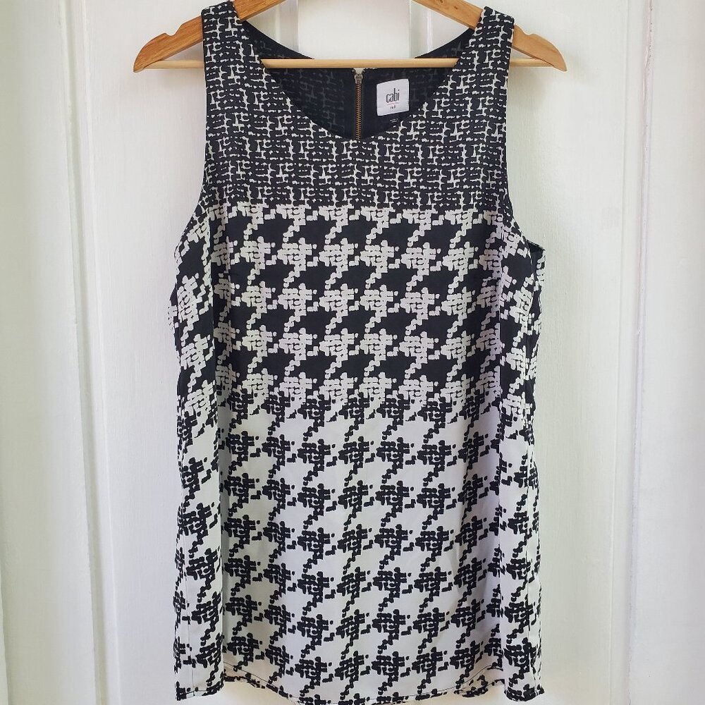 CAbi Houndstooth Sleeveless Tunic Top